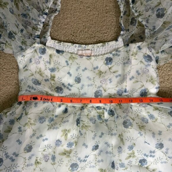 Woman's Floral Chiffon Babydoll Mini Dress - Size Small - NWT - Picture 10 of 11